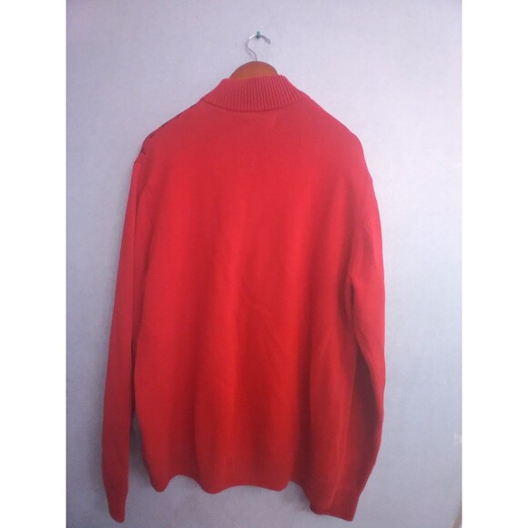 Chaps Quarter Zip Sweater Moose Fair Isle‎ Pullover Red Knit Sweater - Picture 5 of 6